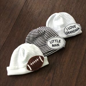 Set of 3 Mud Pie Newborn hats